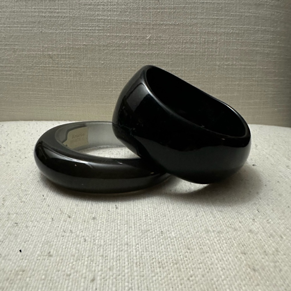 Chunky Black Bracelet Set